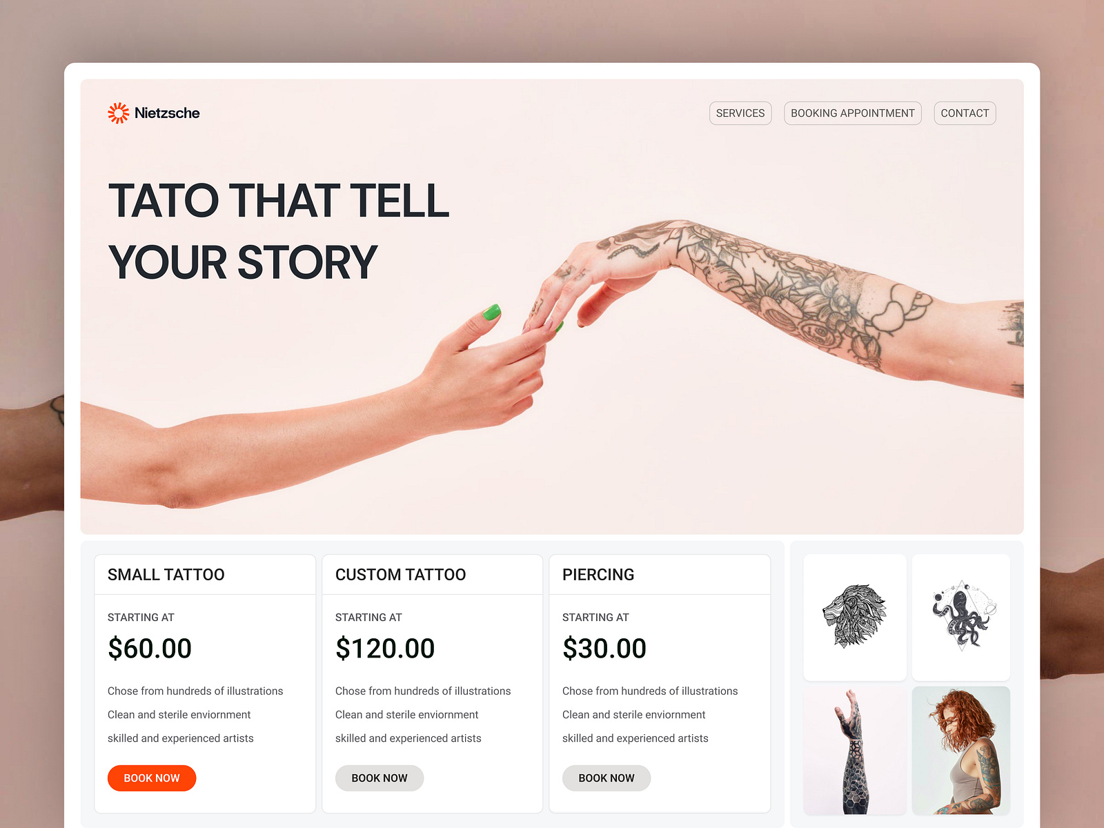 Birth Flower Tattoos - Tato website UI UX Design by Mostafizur Rahaman ...
