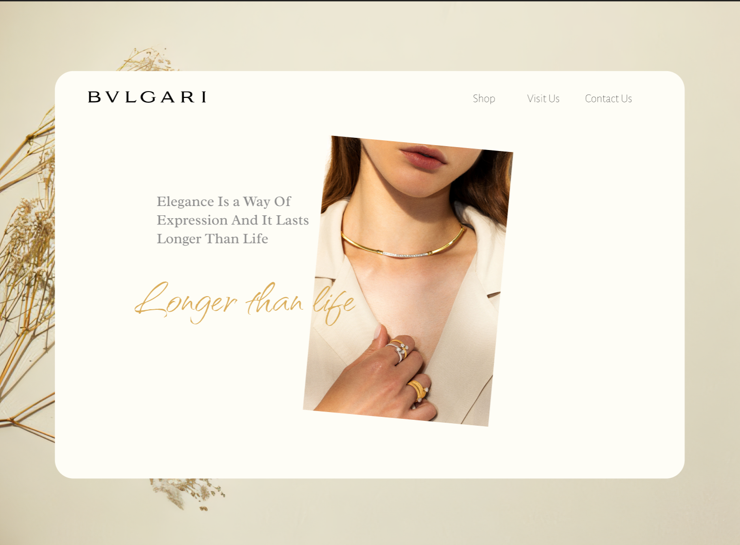 BVLGARI - Jewellery Landing Page braacelet design elegant jewellery necklace rich ring ui website