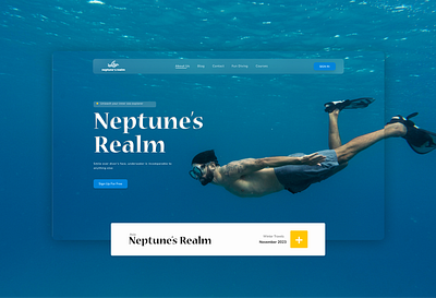 Neptune's Realm 3d animation app branding dashboard design diving fish graphic design illustration logo motion graphics ocean scuba diving swimming ui ux water