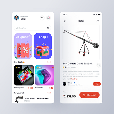 Shopping mobile app for gadgets with coupon adobe appdesign design figma ui uiux