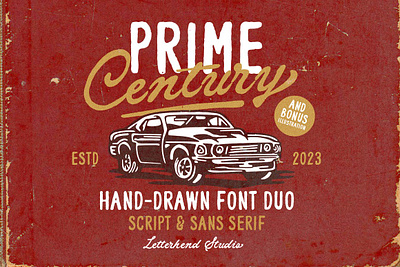 Prime Century - Hand Drawn Font Duo adventure font classy font font duo hand drawn classic nature font old school font retro font script serif font vintage font vintage script vintage typography