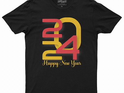 HAPPY NEW YEAR T-SHIRT DESIGN 2024 2024 design 2024 logo calendar design celebration design event festival graphic design happy new year holiday party lettering new year 2024 new year celebration new year design party and celebration retro vintage t shirt t shirt design typography t shirt