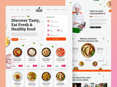 Galactic - Hero Restaurant Landing Page chef company profile design food hero home hypocreate indonesian minimal reservation restaurant simple interface ui kit uiux ux web website page
