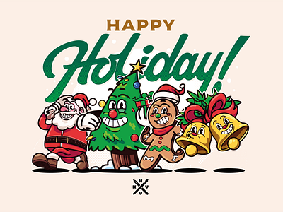 Happy Holiday Illustration adobe illustrator cartoon character christmas christmas holiday design graphic design holiday illustration mascot vector