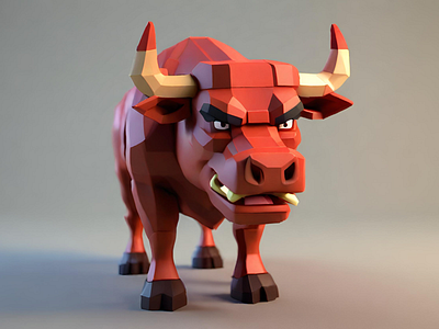 Angry Bull 3d character graphic design illustration vector