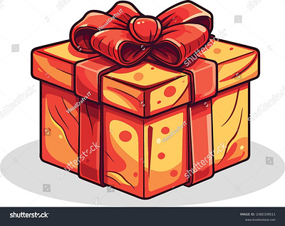 Gift box isolated on white background cute vector illustration gift box