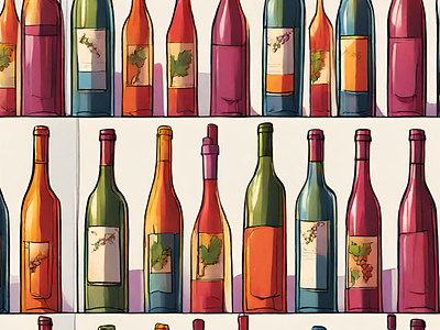 Colorful Bottles graphic design illustration vector wine