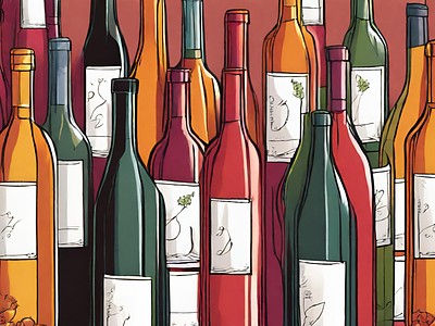Colorful wine bottles design graphic design illustration vector wine