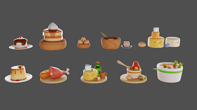 some food 3d 3dcharacter 3dmodel animation blender branding design illustration logo ui