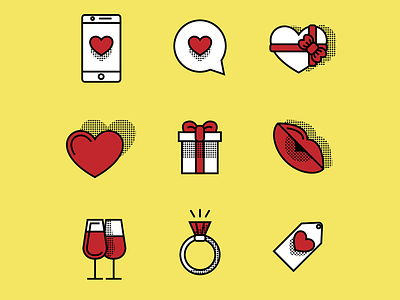 St. Valentine icons adobe illustrator gift heart icon design icons illustration pop art ring valentines day vector