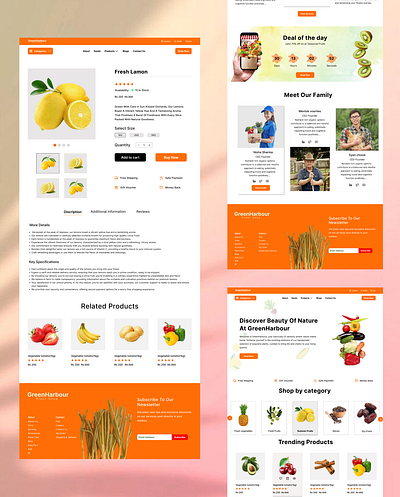 Organic produce ecommerce web template agriculture branding creative webdesign daily webdesign design ecommerce site freelancer webdesign illustration landing page logo organic produce ui