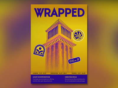 Wrapped Tour | Stickers & Gradient map banner branding classic design graphic design illustration logo poster purple purpule ui yellow