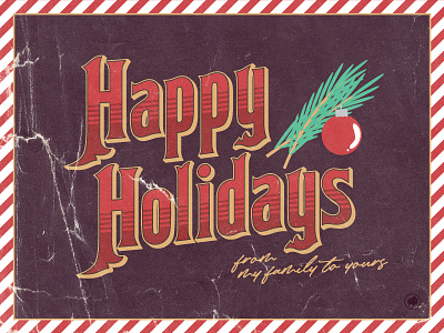 happy holidays card christmas design festivus graphic design greetings hanukkah holiday holiday greeting kwanzaa lettering new years retro vintage