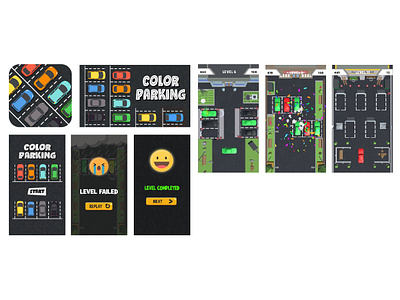 Color Parking Game 3d blender car park casual game design game game art game design game idea graphic design illustration park game parking ui unity ux