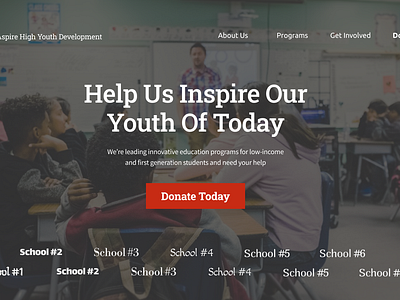 Non-Profit Education Site (Aspire High Youth Development) WIP 2 academic education manilla non profit nonprofit red school serious ui website