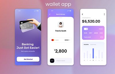 Wallet app app design uiux