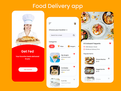 Food delivery app app design uiux