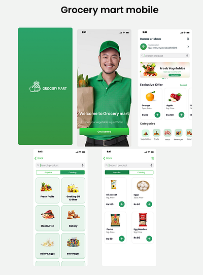 Grocery mart app app design ui uiux