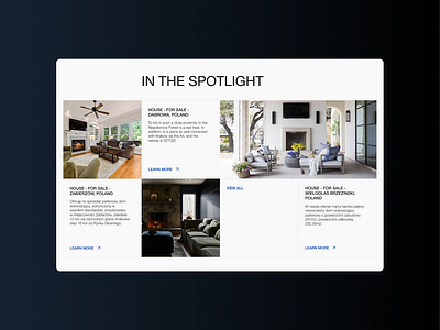 In the spotlight corporative real estate start page ui uiux ux web web site