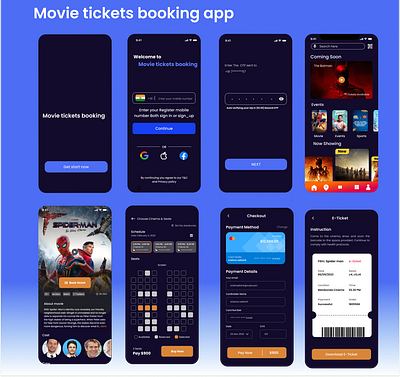 Movie tickets booking app app design ui uiux