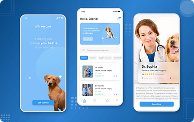 Pet care app app design ui uiux