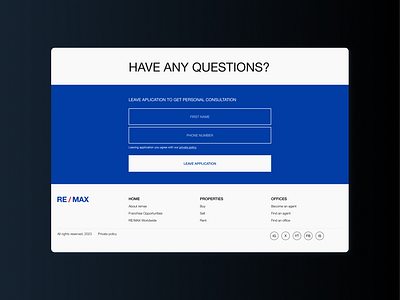 Contact form contact form real estate start page ui uiux ux web web site