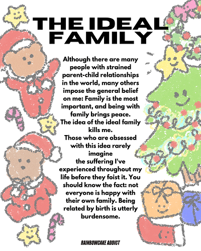 The Ideal Family character christmas cutedesign digitaldrawing drawing family graphic design holiday illustration kawaii meantalwellbeing mentalhealth