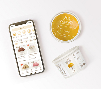 Ice creamery online store branding cakes catalog checkout cooking ice cream ice creamery interfaces landing page logotype design mobile app online store packaging design product design shopping cart stories uiux user interface uxui visual identity