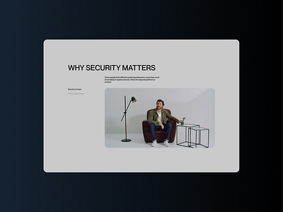 Why security matters crypto interface landing page ui uiux ux web web design