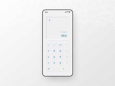Calculator Application android application blue calculator daily challenge experience ios math minimal mobile neomorphism numbers product design ui ui challenge user user interface ux visual white