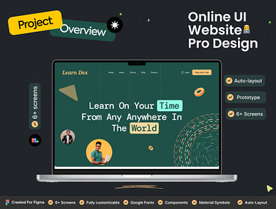 Online Course Web Template and UI Kit Design education website graphic design learning website learning website ui kit online learning ui kit online plateform online ui website kit udemy website kit ui ui ux ui ux kit website learning