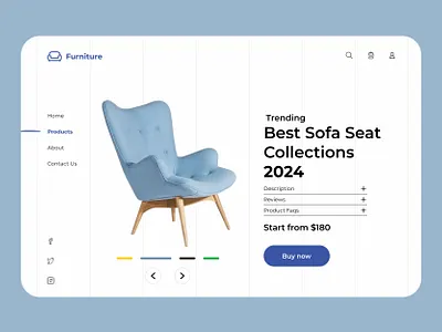 Furniture - Shopify Website Design - Ecommerce Website Design chair ecommerce ecommerce website design furniture website design landing page design landing page ui online shopping product design shopify shopify landing page shopify store shopify website design ui ux design web app design web design webpage design website design