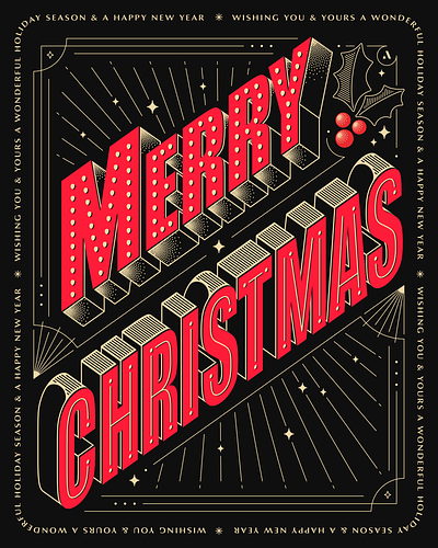 Merry Christmas!!!! 2023 artdeco branding christmas christmas card classic design happy holidays lettering typography vector vintage xmas