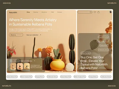Minimalistic UI design Of Naturelith 3d branding design figma graphic design ui ux web website