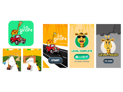 La Girafe Game 3d blender casual game design game game art game design game idea girafe graphic design illustration ui unity ux