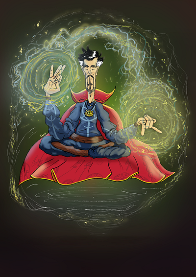 Doctor Strange character illustration digital art doctor strange illustration marvel sketch to digital