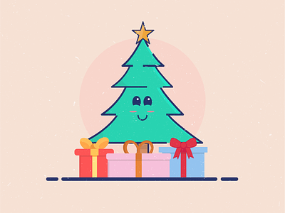 Merry Christmas! Šťastné a Veselé! 🎄🎁 adobe illustrator byjane.creative christmas christmastree cute design dribbble gift illustration merrychristmas present retro stastneavesele vianoce xmas