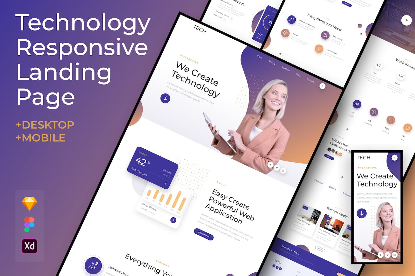 Business Technology Responsive Landing Page agency business clean company corporate creative landing landing page marketing minimal modern one page photography portfolio responsive technology