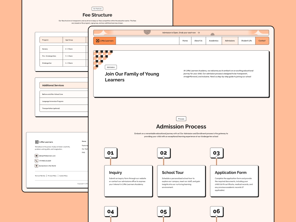 Admission Page Design of School Portfolio Website by Produce UI ...