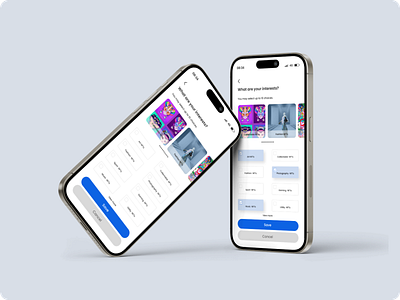 Select interest list with checkboxes and save & cancel button design interface design ui ux visual design