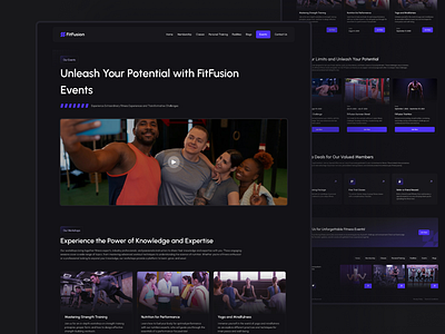 Events Page Design of GYM - Fitness Website design event events events page fitness fitness brand fitness template fitness website gym gym design gym template gym website gym website inspiration health inspiration page ui ux web website