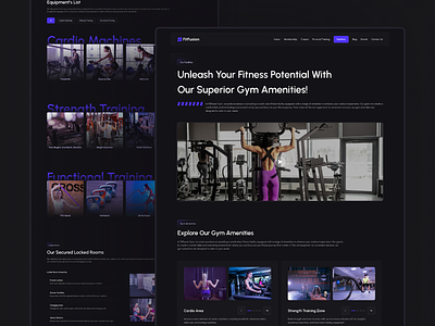 GYM Facilities Page Design of GYM - Fitness Website black dark design facilities fitness fitness brand gym gym facilities gym portfolio gym website health inspiration page products template ui ux web website what we have