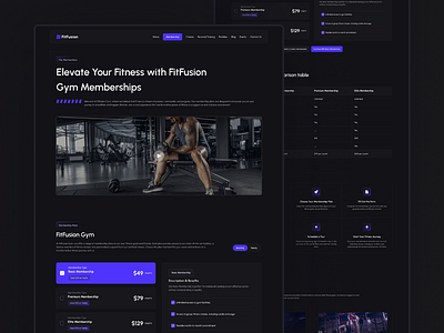 Membership Page Design of GYM - Fitness Website black dark design fitness fitness brand gym gym website health inspiration membership membership page page pricing pricing page subscription subscription page template ui web website