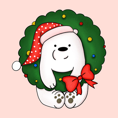 Christmas bear ill illustration