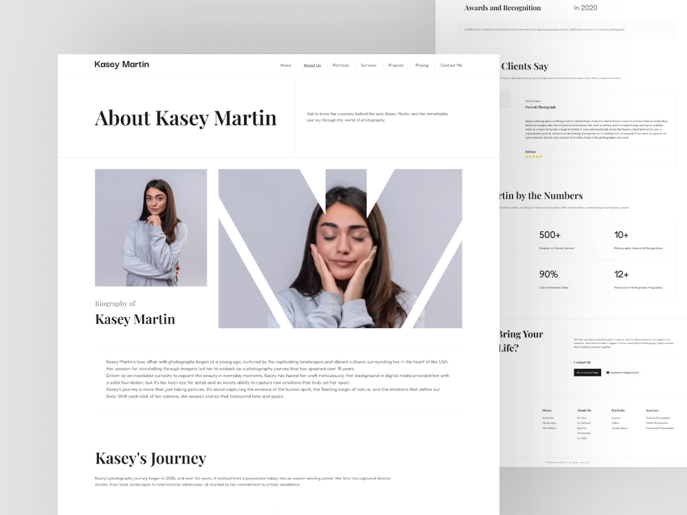 About Page Design of Photographer Portfolio Website about about me about page about page design colorless design inspiration light minimal page photographer photographer portfolio portfolio portfolio design portfolio website simple template ui web website
