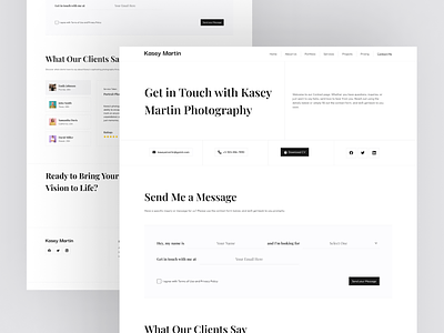 Contact Page Design of Photographer Portfolio Website colorless contact contact form contact info contact me contact page contact page design design inspiration light minimal page photographer photographer portfolio portfolio template ui ux web website