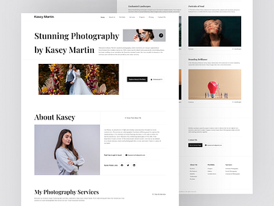 Home Page/ Landing Page Design of Photographer Portfolio Website colorless design first page home home page inspiration landing page light main page minimal page photographer photographer portfolio portfolio portfolio website template ui ux web website
