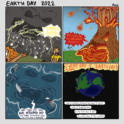 Earth Day 2022 comic strip digital art earth day illustration