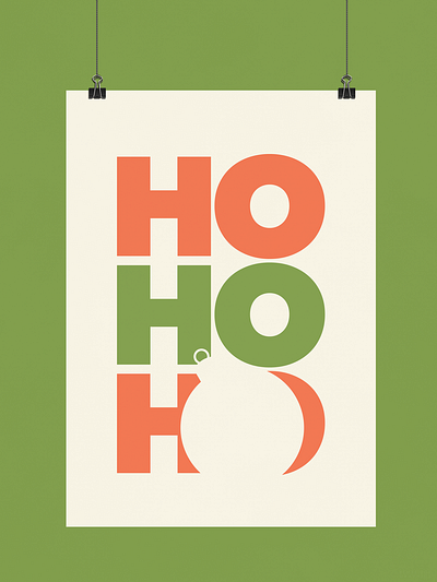 Ho, Ho, Ho | Typographical Poster christmas graphics illustration minimal poster season simple text typography winter