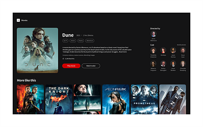 Movie streaming app for a smart TV dailyui movie streaming app smart tv design streaming app ui design ui ux web design